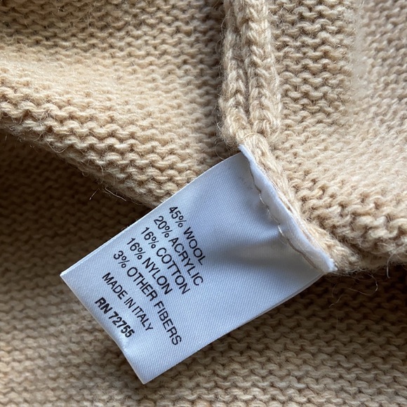 A.IDA open front w/toggle long sweater cardigan wool blend beige - Picture 7 of 10